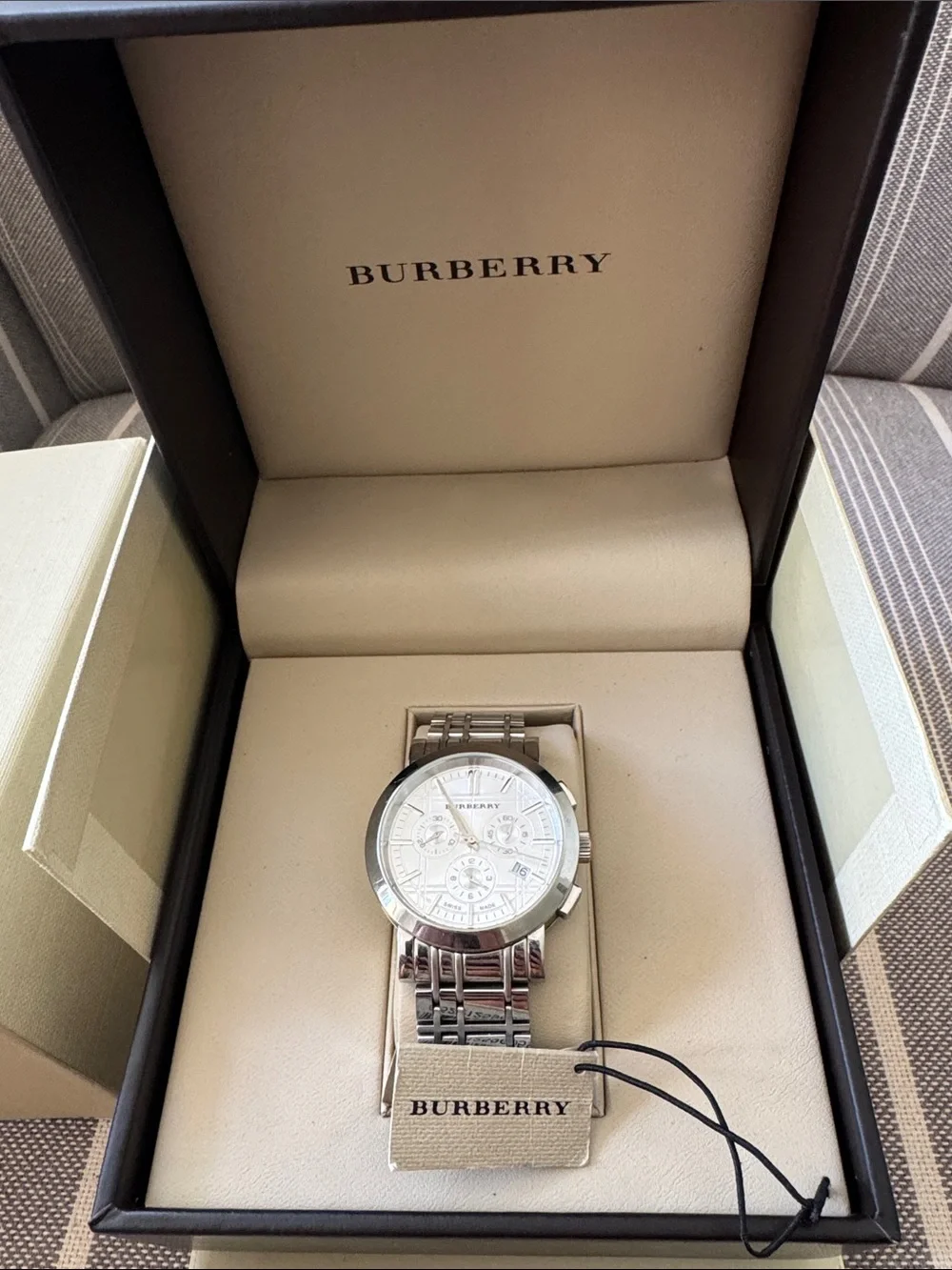 Burberry chronograph silver